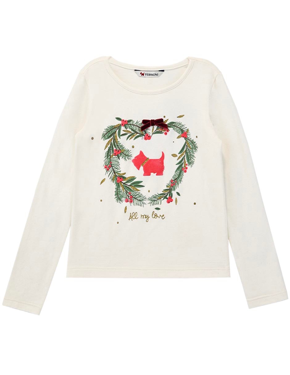 Playera manga larga para niña Playera manga larga para niña