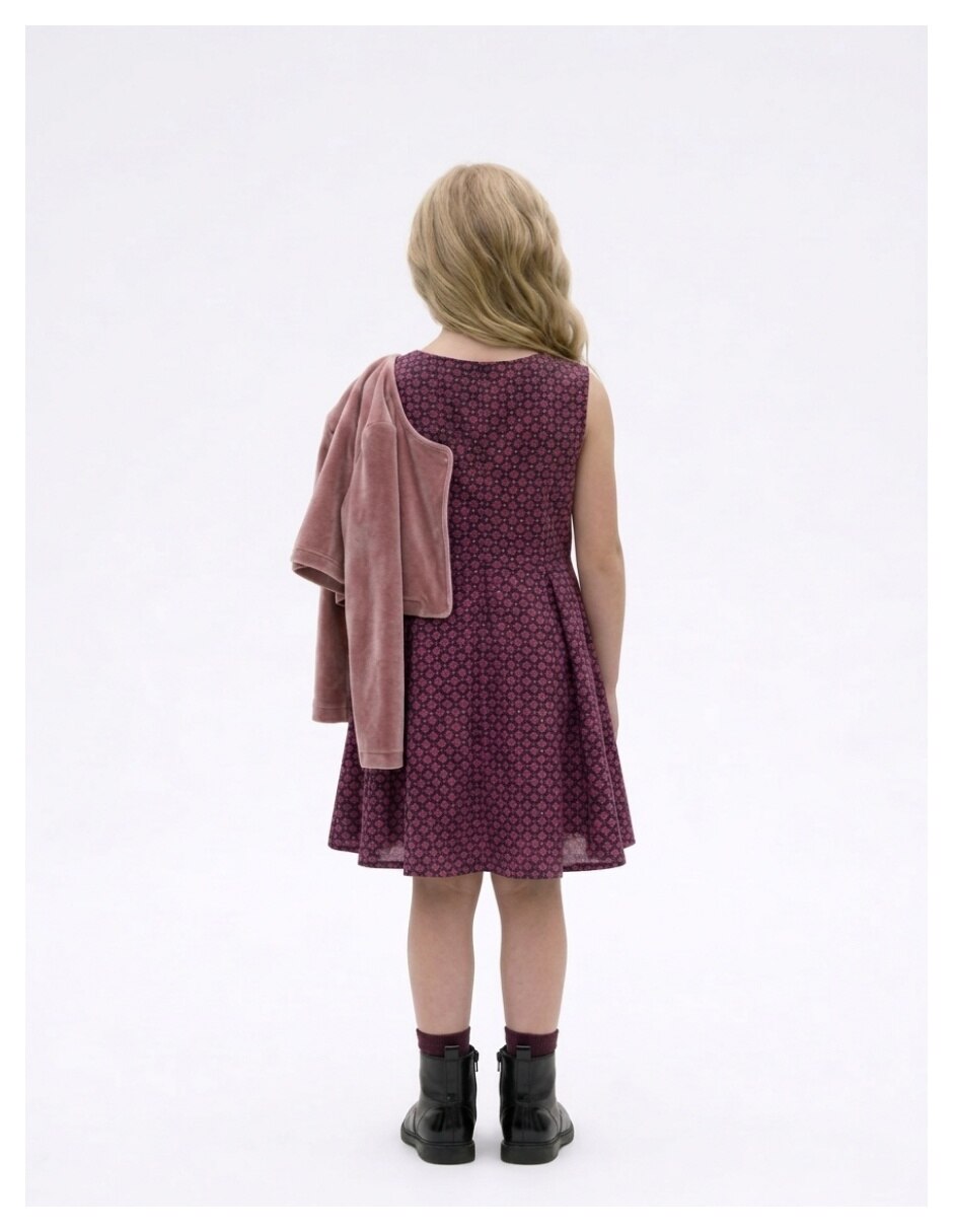 Vestido formal sin manga para niña 5