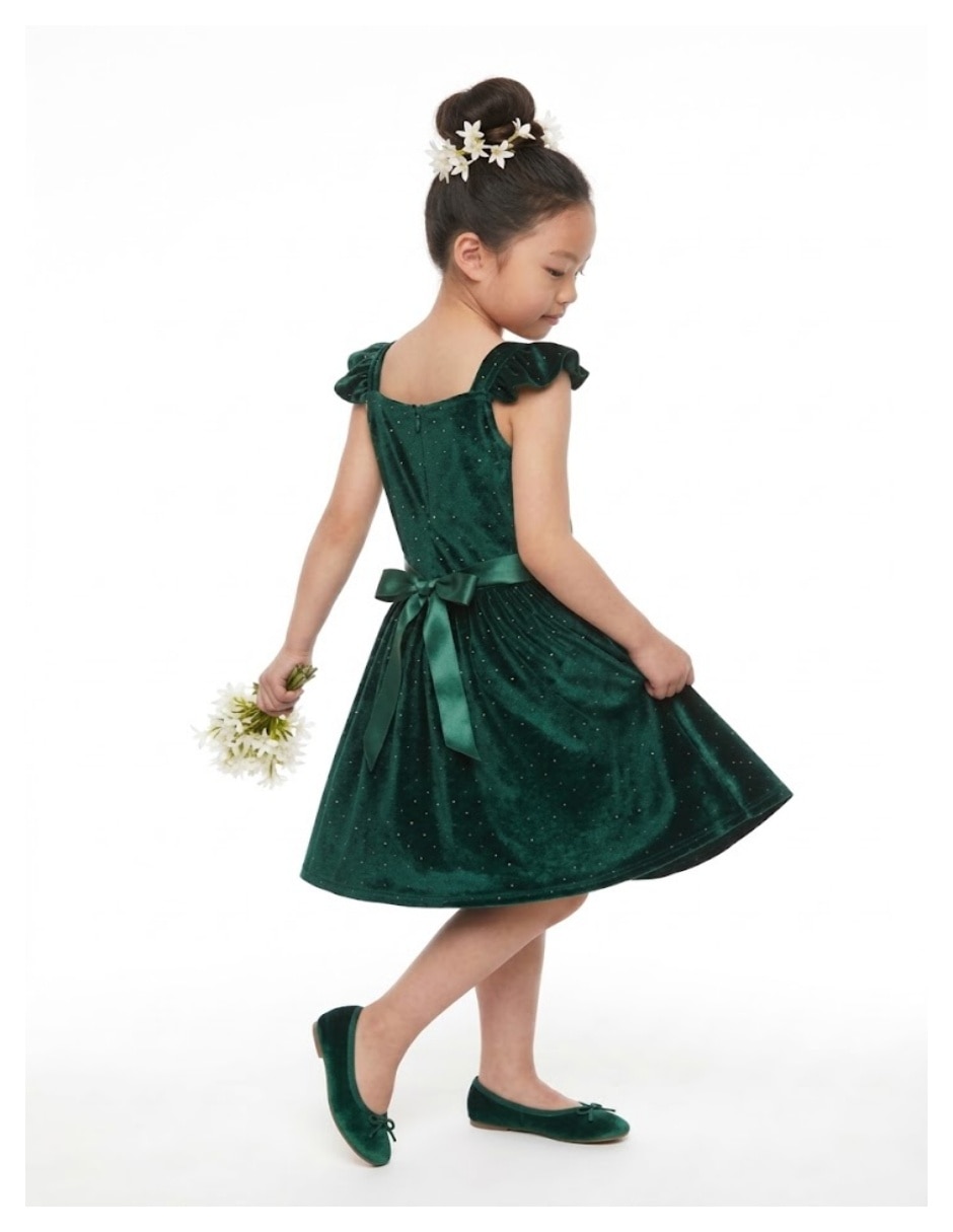 Vestido formal sin manga para niña 2