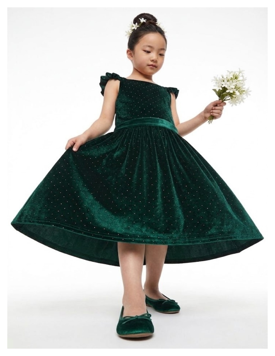 Vestido formal sin manga para niña 3