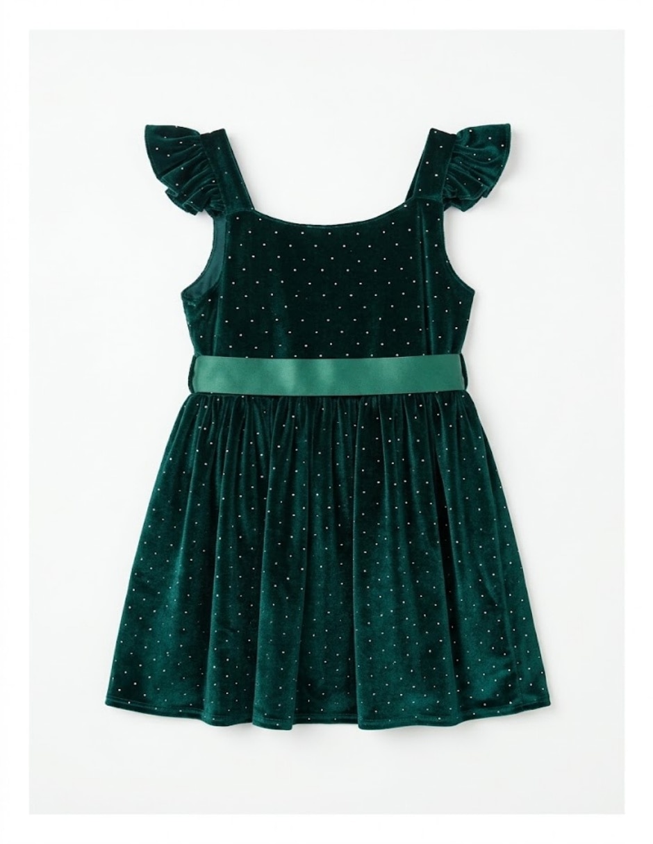 Vestido formal sin manga para niña 4