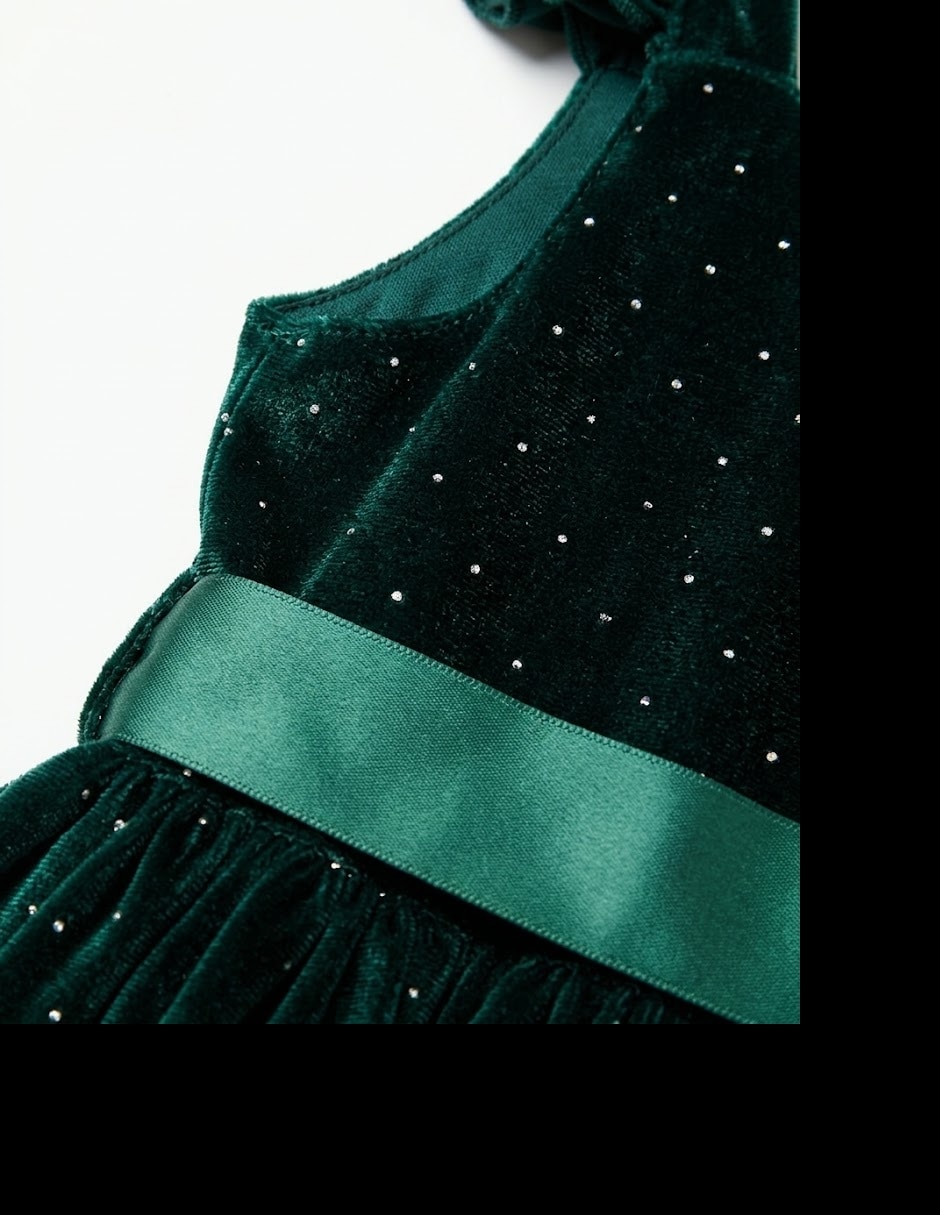 Vestido formal sin manga para niña 5