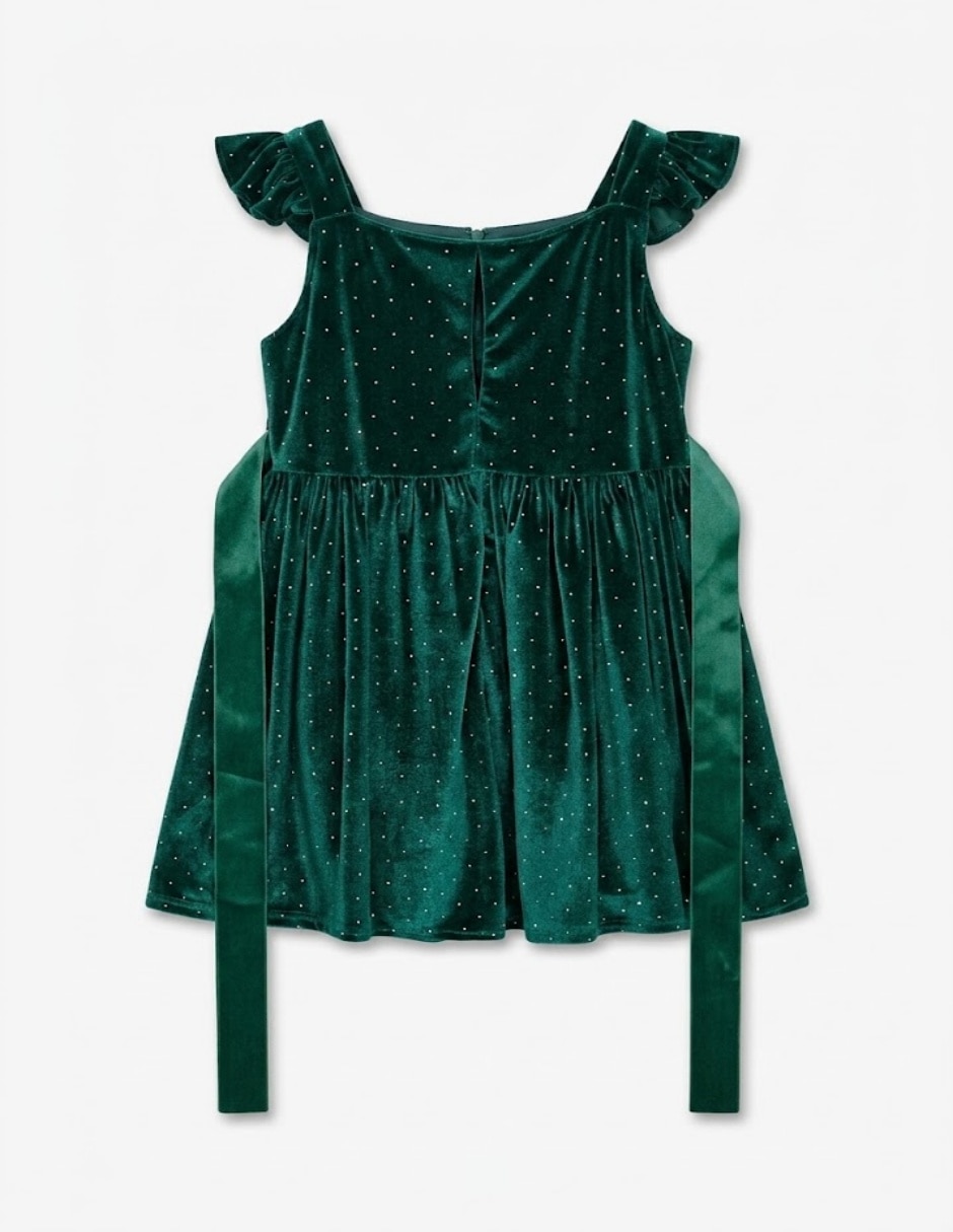 Vestido formal sin manga para niña 6