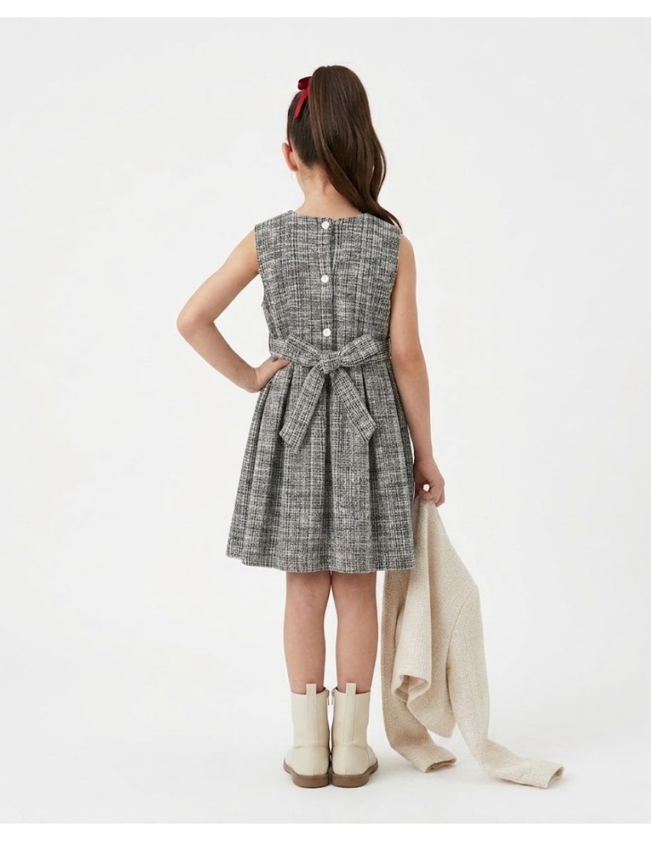 Vestido con suéter sin manga para niña 2