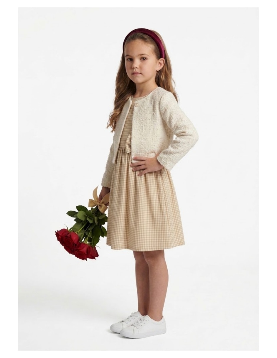 Vestido con suéter sin manga para niña 2