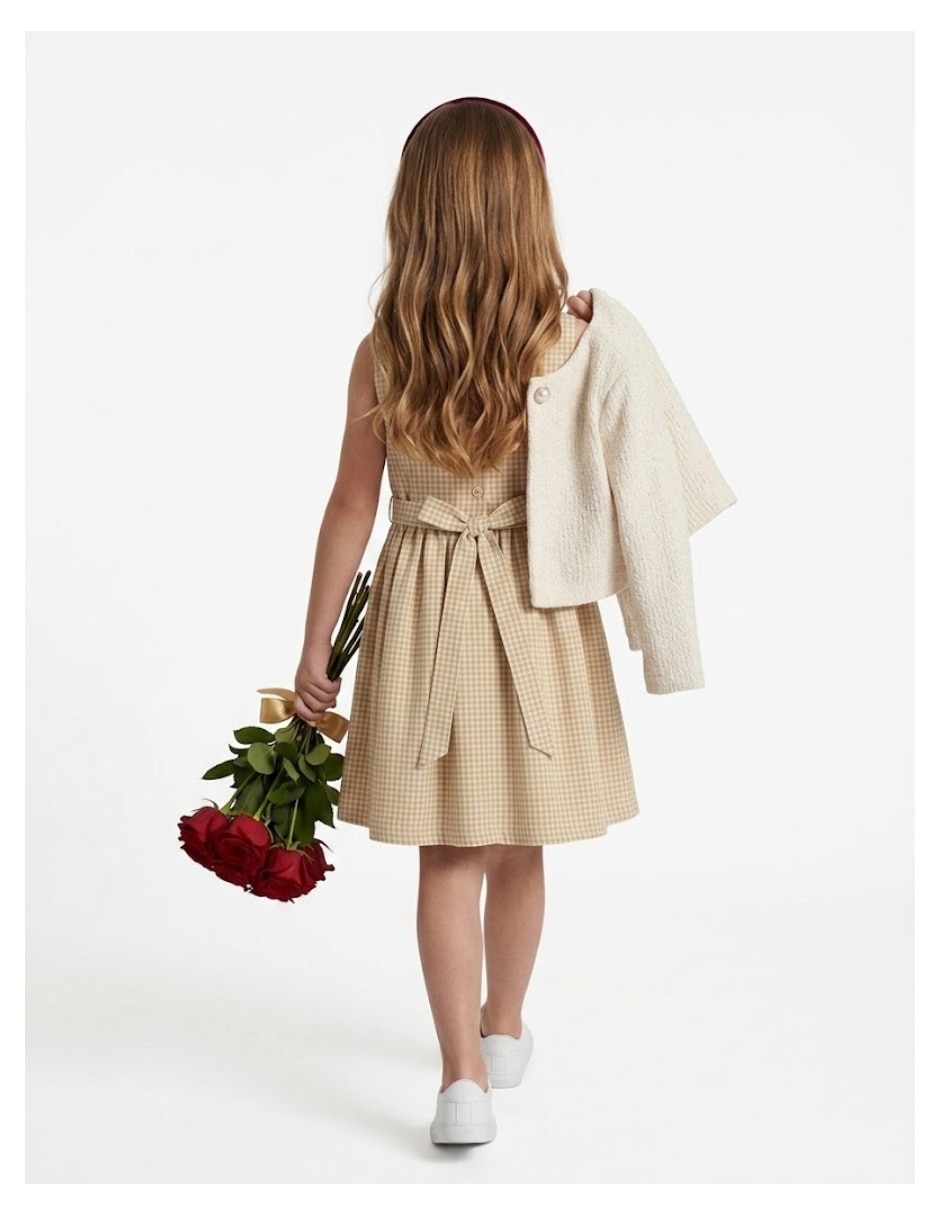 Vestido con suéter sin manga para niña 3
