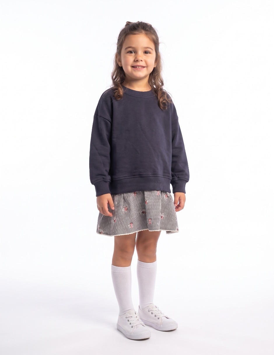 Conjunto vestido de algodón para niña