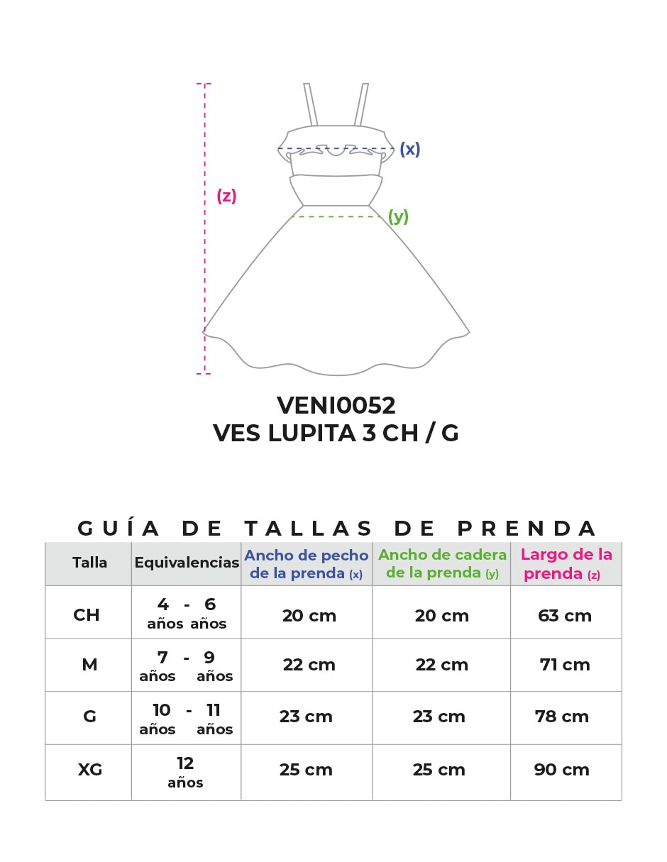 Vestido patrio 3 sin manga para niña 11