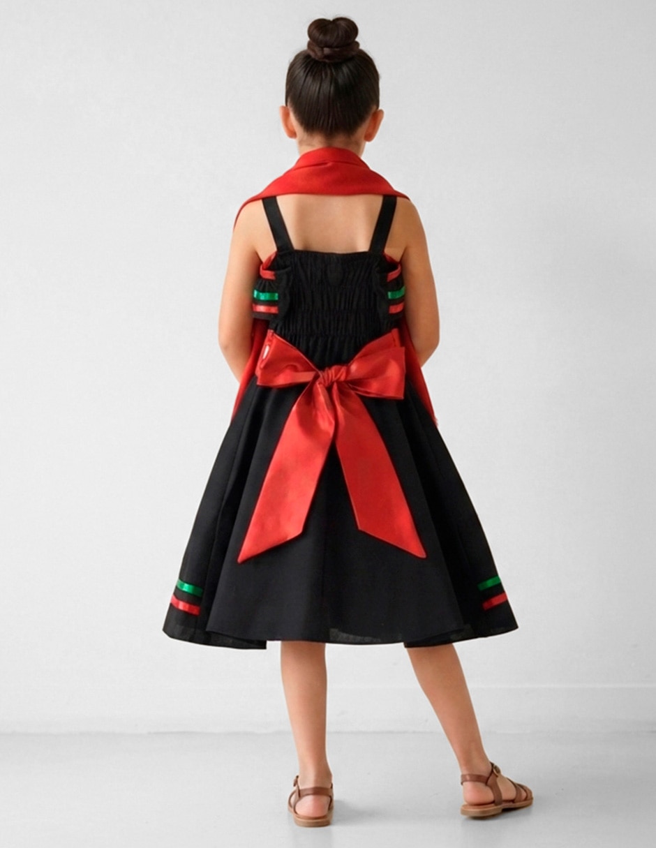 Vestido patrio 3 sin manga para niña 3