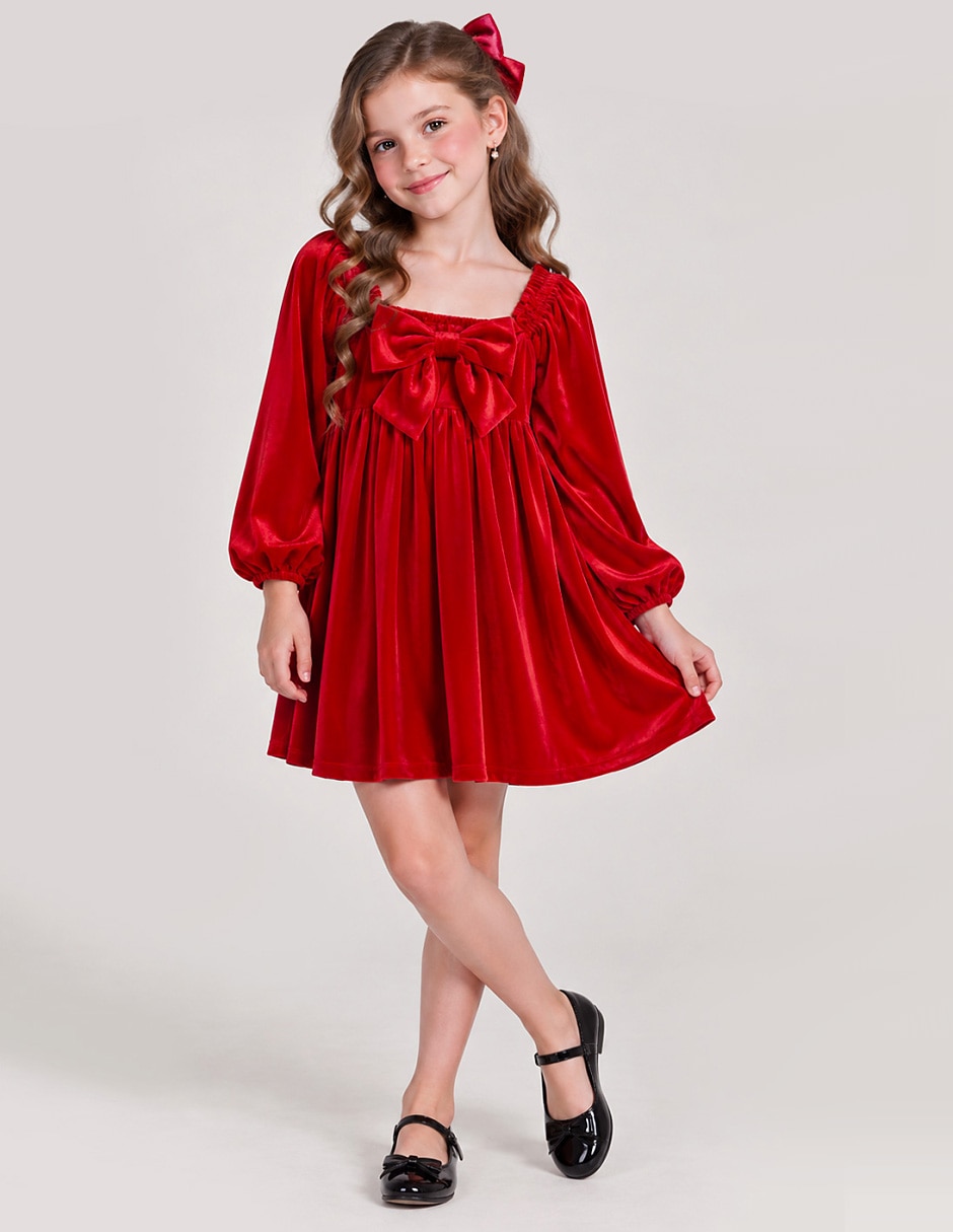 Vestido manga con puño para niña Vestido manga con puño para niña