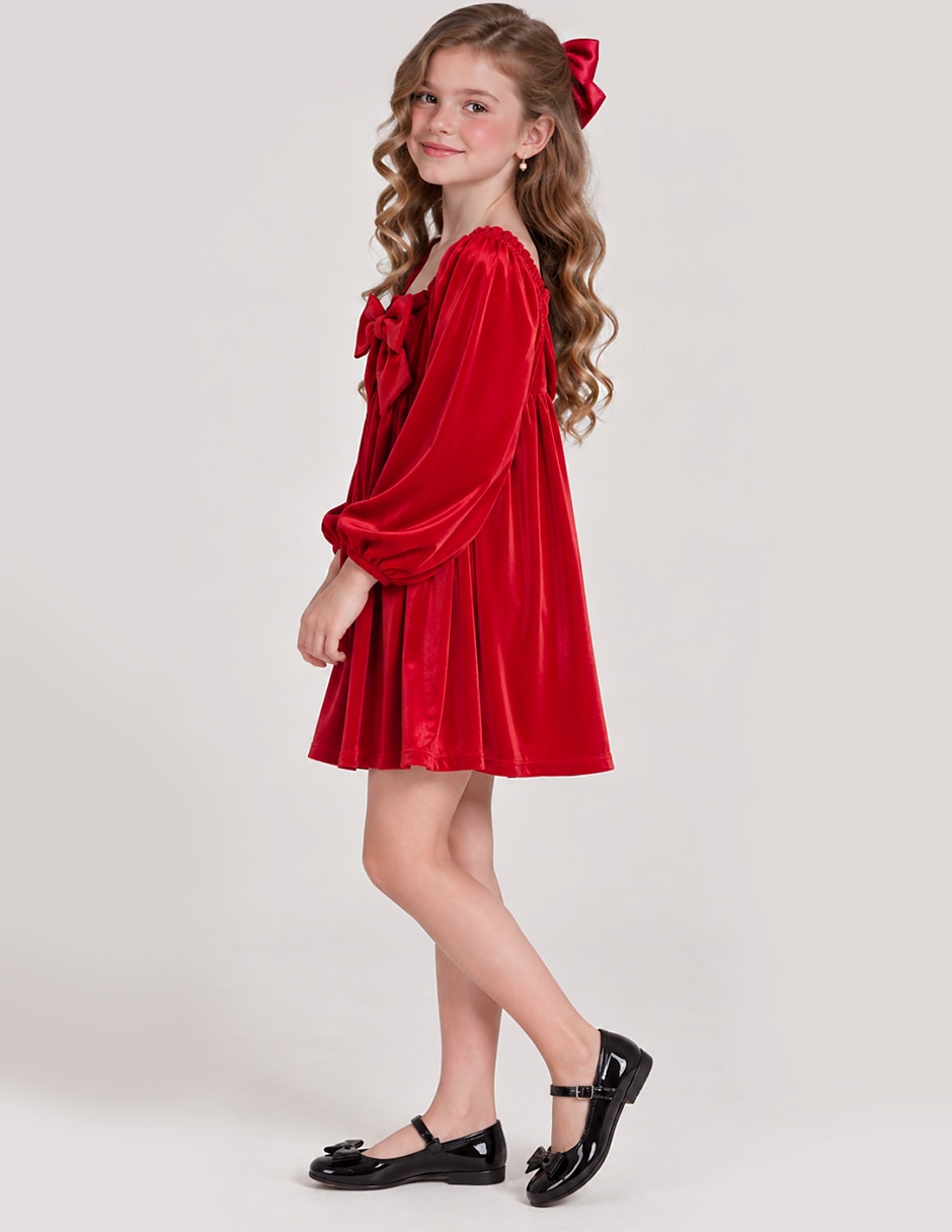 Vestido manga con puño para niña 5