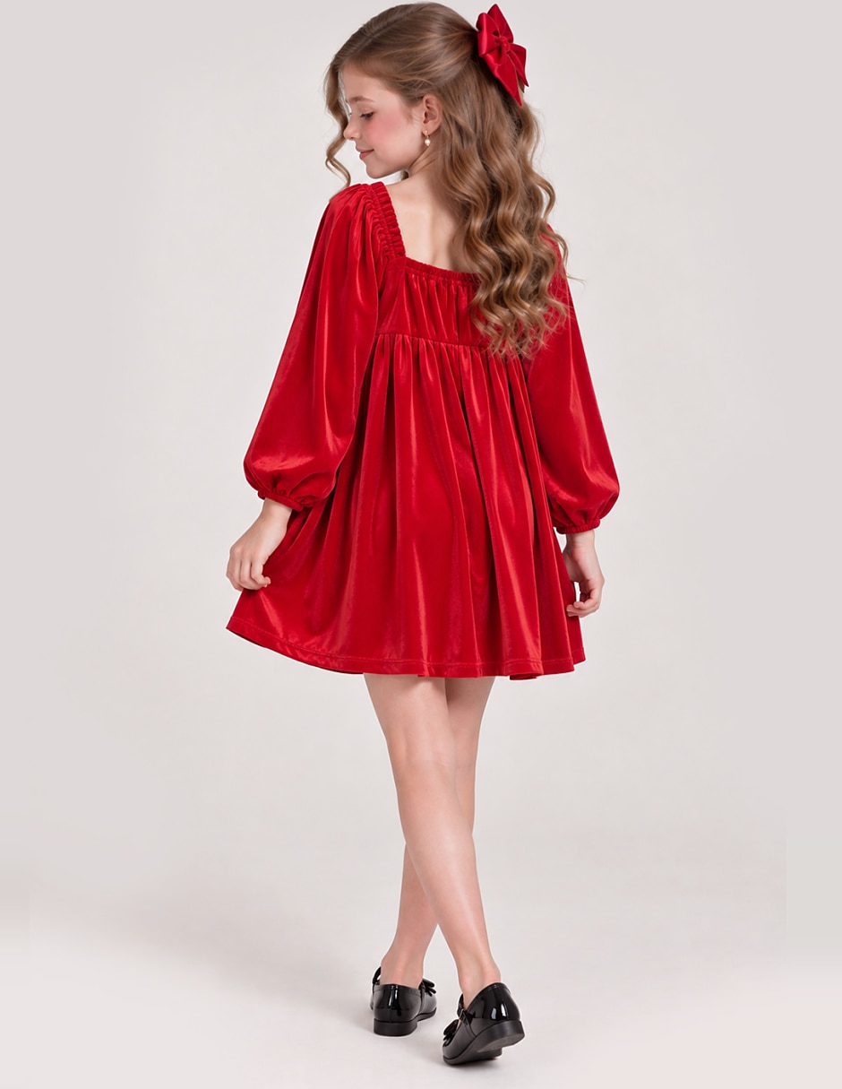 Vestido manga con puño para niña 4