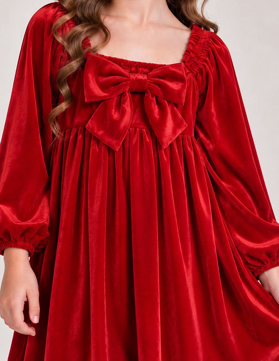 Vestido manga con puño para niña 3