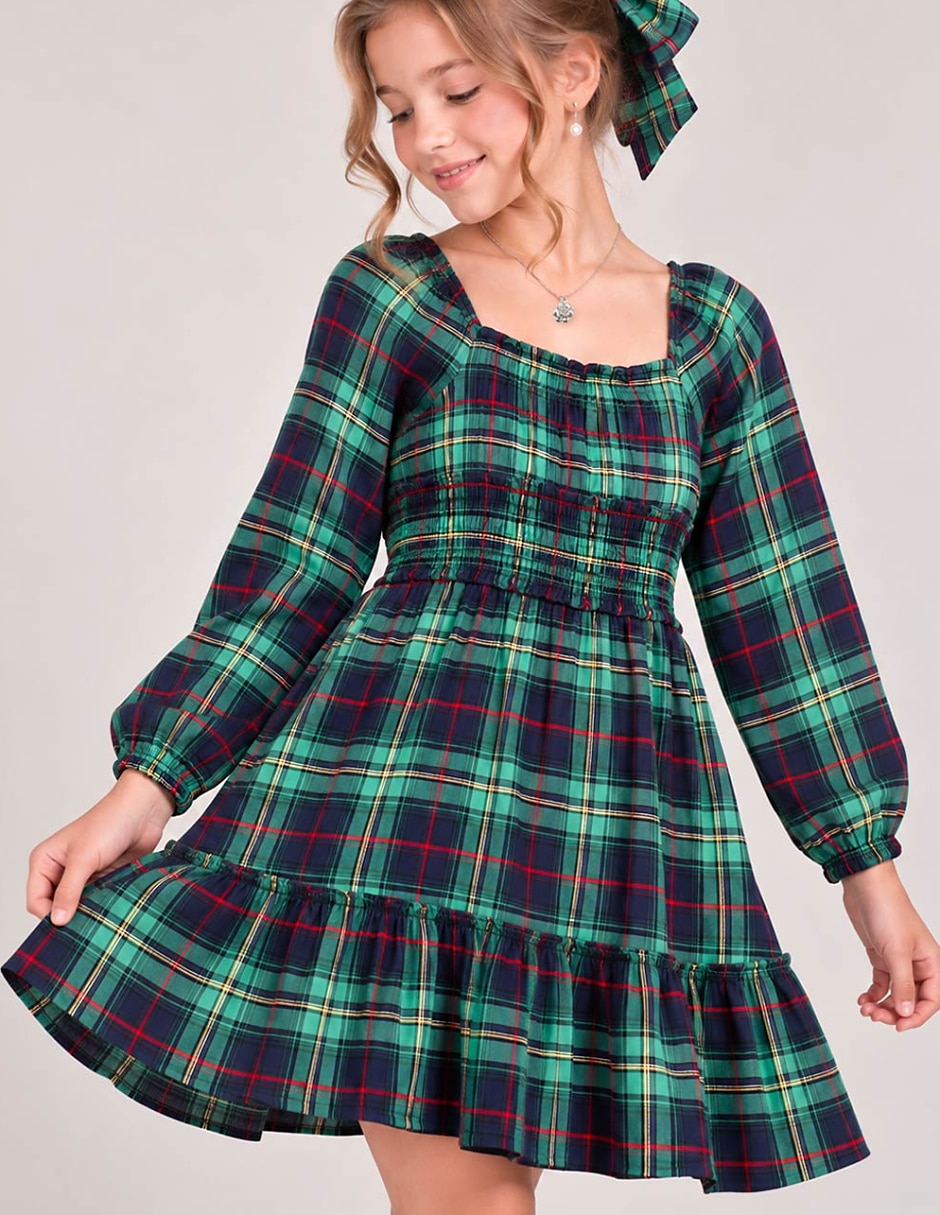 Vestido manga con puño para niña 3