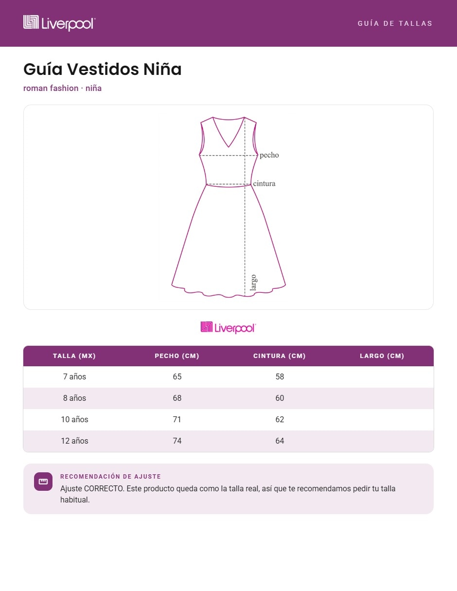 Vestido manga con puño para niña 6
