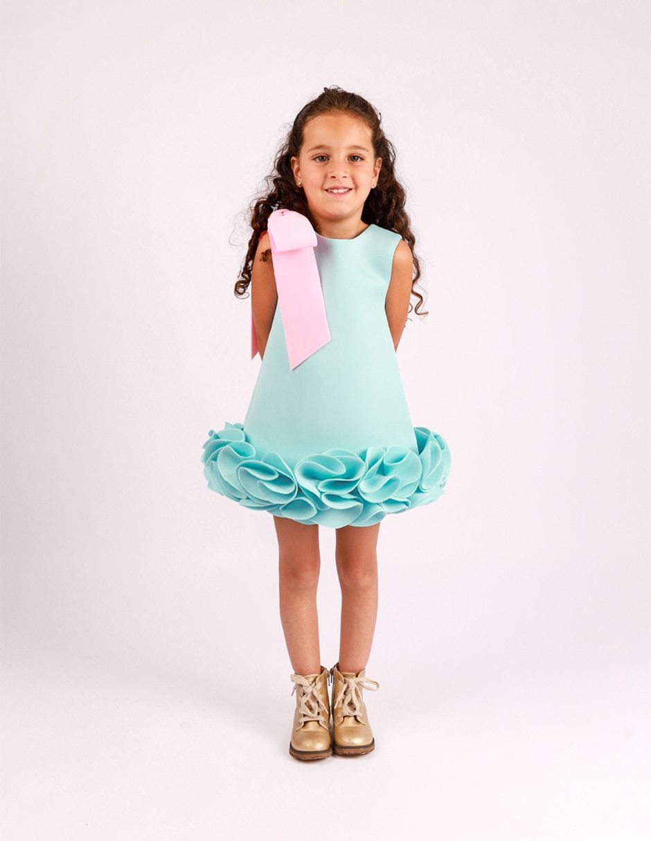 Vestido con moño estrella manga Sin manga para Infantil Niña 1