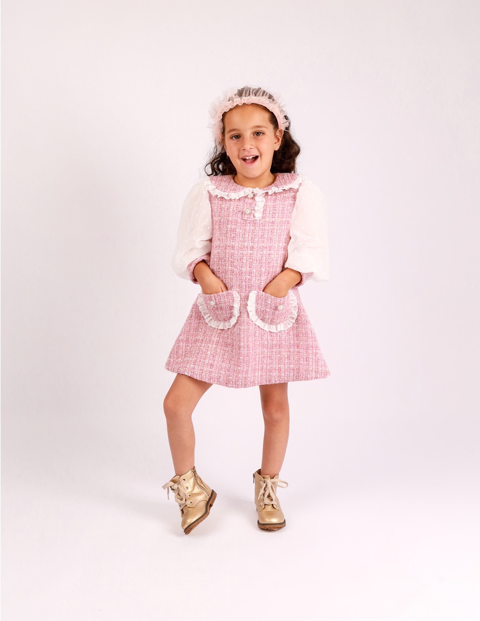Vestido estrella manga con puño para niña