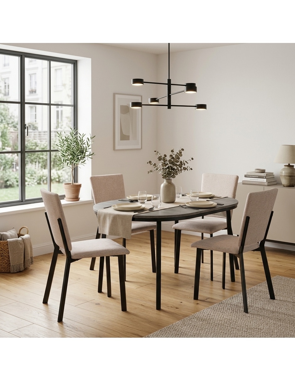 Comedor CAMILA + LUXEN para 4 personas de MDF 11