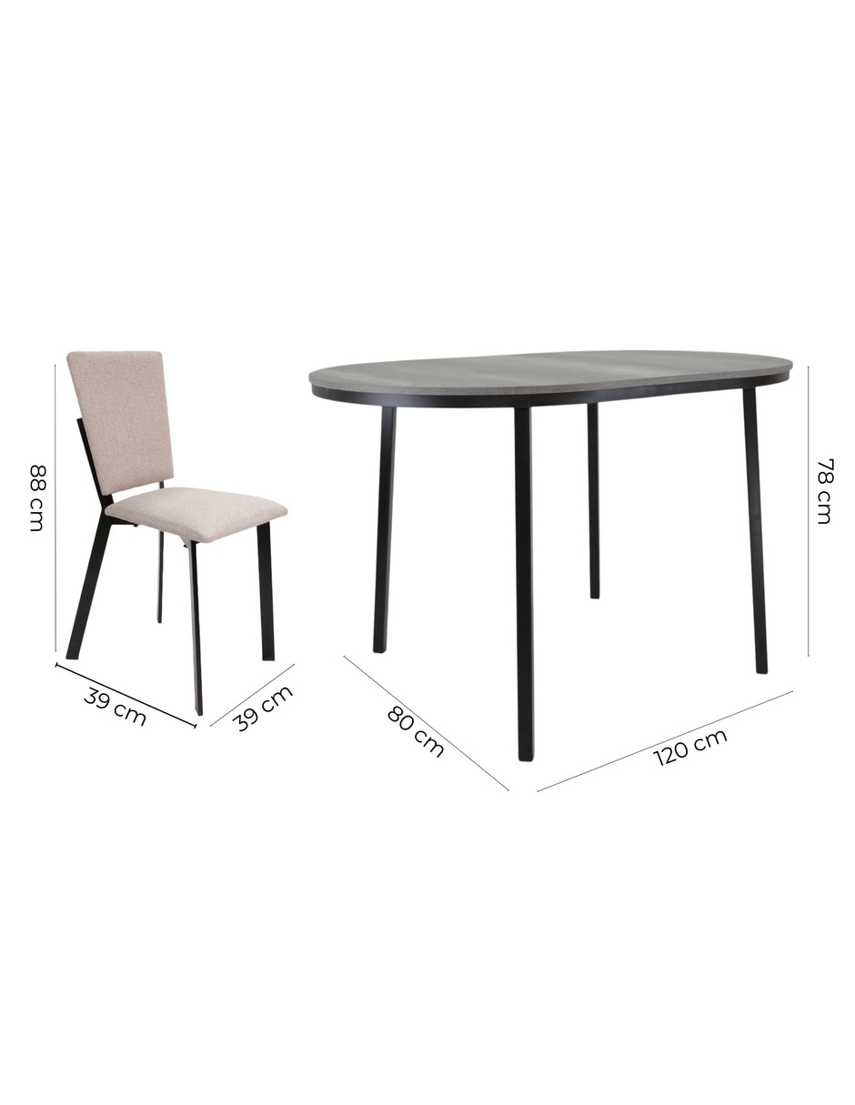 Comedor CAMILA + LUXEN para 4 personas de MDF 14