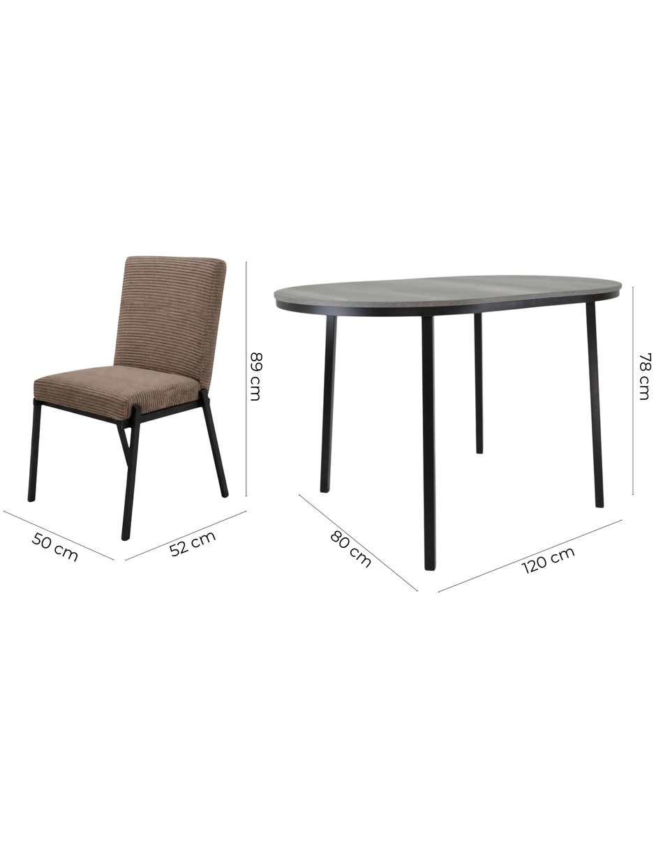 Comedor Camila+Zenta para 4 personas de MDF 13